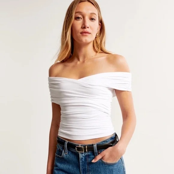 A&F Off-The-Shoulder Ruched Wrap - Picture 1 of 1